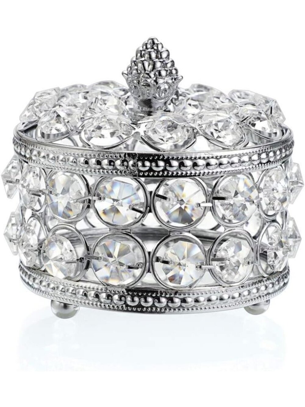 New Crystal Mirrored Jewelry Box Jewelry Trinket Organizer